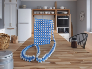 Smartdaschal blau mit transparenten Perlen Taschenengl