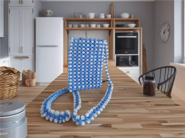 Smartdaschal blau mit transparenten Perlen Taschenengl